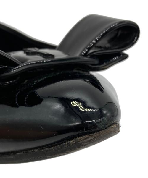 Salvatore Ferragamo（サルヴァトーレ フェラガモ）Salvatore Ferragamo (サルヴァトーレ フェラガモ) エナメルリボンパンプス 19824 ブラック サイズ: 6 Dの古着・服飾アイテム