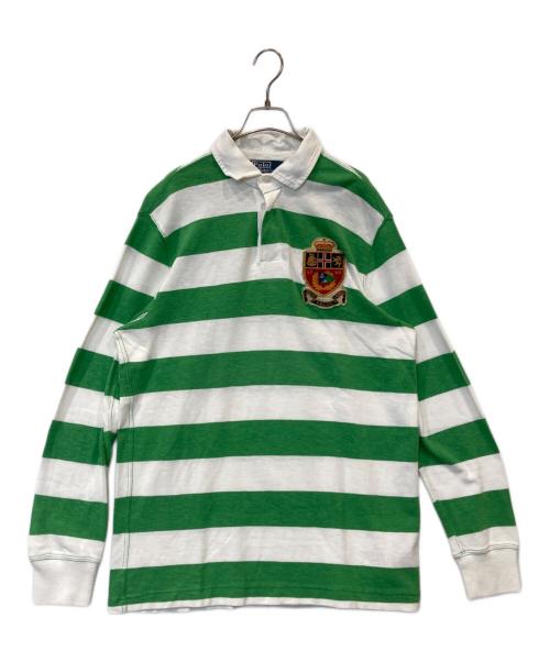 POLO RALPH LAUREN（ポロ・ラルフローレン）POLO RALPH LAUREN (ポロ・ラルフローレン) ラガーシャツ グリーン×ホワイト サイズ:Mの古着・服飾アイテム