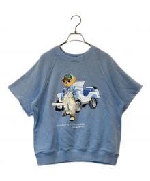 POLO RALPH LAUREN（ポロ・ラルフローレン）の古着「ベア フリース ショートスリーブ スウェットシャツ」｜スカイブルー