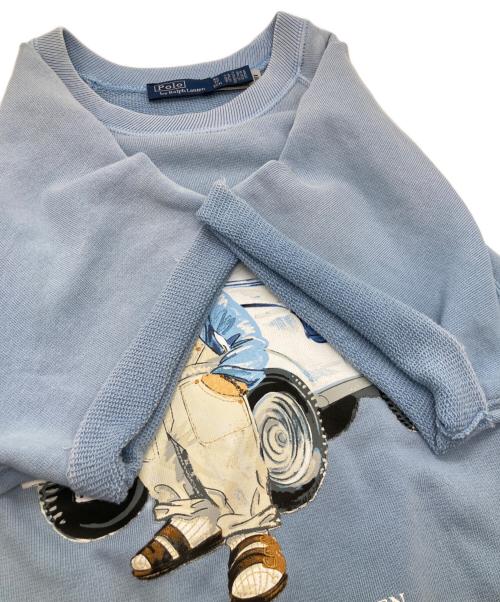 POLO RALPH LAUREN（ポロ・ラルフローレン）POLO RALPH LAUREN (ポロ・ラルフローレン) ベア フリース ショートスリーブ スウェットシャツ スカイブルー サイズ:XSの古着・服飾アイテム