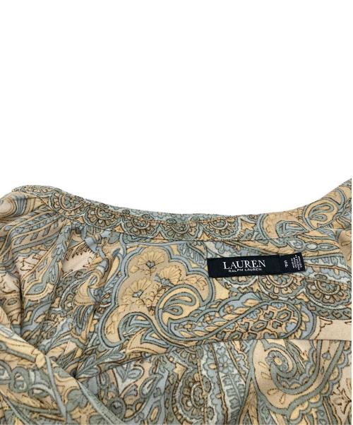 LAUREN RALPH LAUREN（ローレンラルフローレン）LAUREN RALPH LAUREN (ローレンラルフローレン) ペイズリー柄フリルシャツ ブラウン サイズ:Sの古着・服飾アイテム