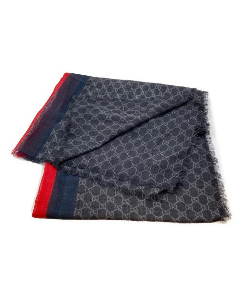GUCCI（グッチ）GUCCI (グッチ) GG柄 シェリーライン ストール 08.338.986 ブラックの古着・服飾アイテム