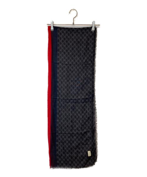 GUCCI（グッチ）GUCCI (グッチ) GG柄 シェリーライン ストール 08.338.986 ブラックの古着・服飾アイテム