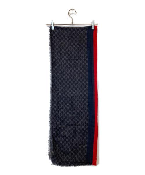 GUCCI（グッチ）GUCCI (グッチ) GG柄 シェリーライン ストール 08.338.986 ブラックの古着・服飾アイテム