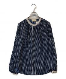 UNITED ARROWS（ユナイテッドアローズ）の古着「バイカラー パイピング ブラウス　1521-6-991348-9600」｜ネイビー