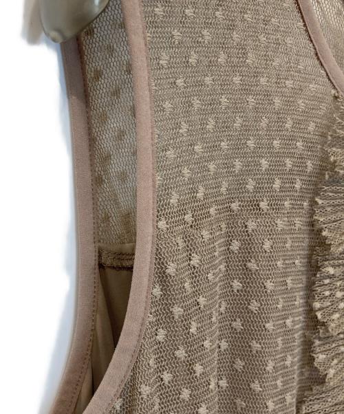 Sov.（ソブ）Sov.　 (ソブ) ドットチュールワンピース　0301-200-201 ベージュ サイズ:38 未使用品の古着・服飾アイテム