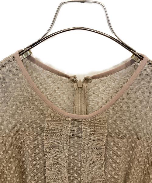 Sov.（ソブ）Sov.　 (ソブ) ドットチュールワンピース　0301-200-201 ベージュ サイズ:38 未使用品の古着・服飾アイテム