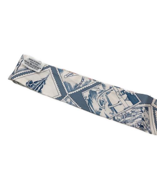 HERMES（エルメス）HERMES (エルメス) フォーブルの切手愛好家 スカイブルー×ホワイトの古着・服飾アイテム