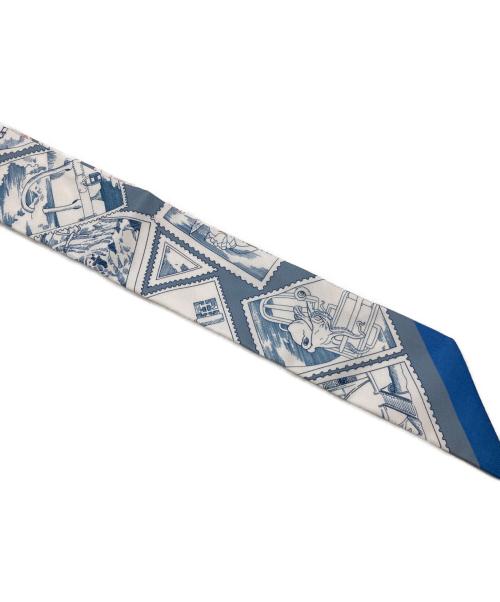 HERMES（エルメス）HERMES (エルメス) フォーブルの切手愛好家 スカイブルー×ホワイトの古着・服飾アイテム