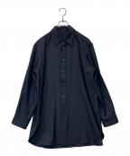IRENISAイレニサ）の古着「MIDDLE LENGTH SHIRT ミドル レングス シャツ IH-23FW-B023-ETT」｜ネイビー