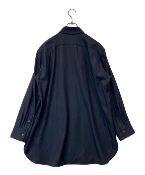 IRENISA（イレニサ）IRENISA (イレニサ) MIDDLE LENGTH SHIRT ミドル レングス シャツ IH-23FW-B023-ETT ネイビー サイズ:2の古着・服飾アイテム