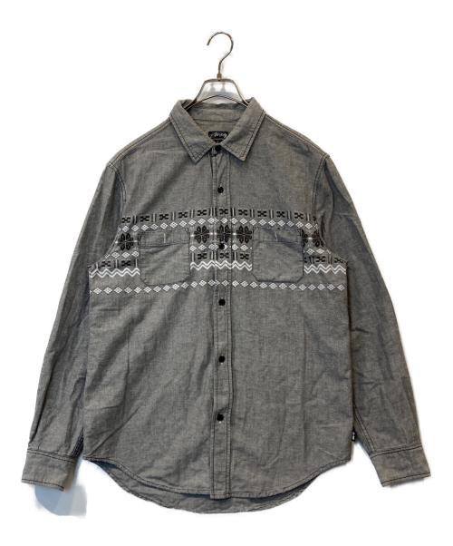 stussy（ステューシー）stussy (ステューシー) 長袖シャツ グレー サイズ:Lの古着・服飾アイテム