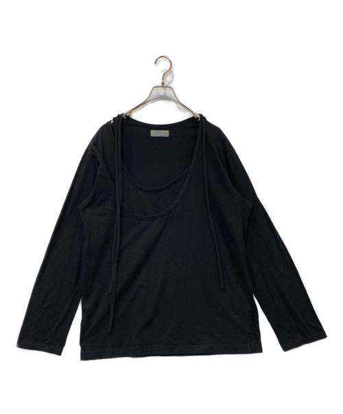 Yohji Yamamoto pour homme（ヨウジヤマモト プールオム）Yohji Yamamoto pour homme (ヨウジヤマモト プールオム) レイヤード風長袖カットソー HX-T50-086 ブラック サイズ:3の古着・服飾アイテム