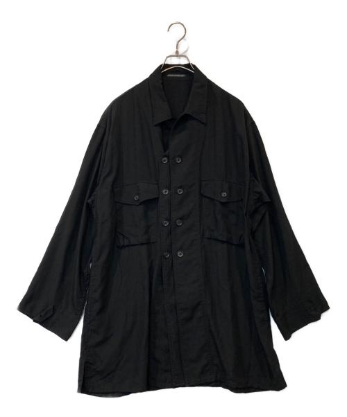 Yohji Yamamoto pour homme（ヨウジヤマモト プールオム）Yohji Yamamoto pour homme M-DOUBLE LEFT FRONT SHIRT BLOUSON エム ダブル レフト フロント シャツ ブルゾン HZ-Y03-220 ブラック サイズ:1の古着・服飾アイテム