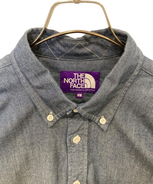 THE NORTHFACE PURPLELABEL（ザ・ノースフェイス パープルレーベル）THE NORTHFACE PURPLELABEL (ザ・ノースフェイス パープルレーベル) Button Down Chambray Field Shirt　NTW3362N インディゴ サイズ:WMの古着・服飾アイテム
