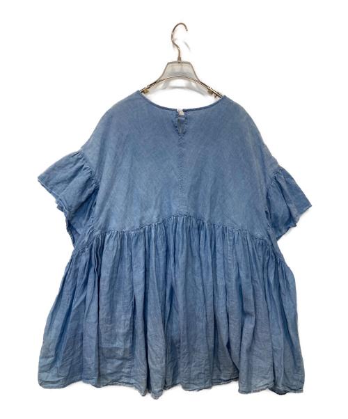 BEARDSLEY（ビアズリー）BEARDSLEY (ビアズリー) シフォンデニムシリーズギャザーブラウス BEZ1051604A0002 インディゴ サイズ:FREEの古着・服飾アイテム