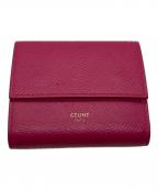 CELINEセリーヌ）の古着「スモールトリフォールドウォレット U・AT・0129 U・TN・0149」｜ショッキングピンク