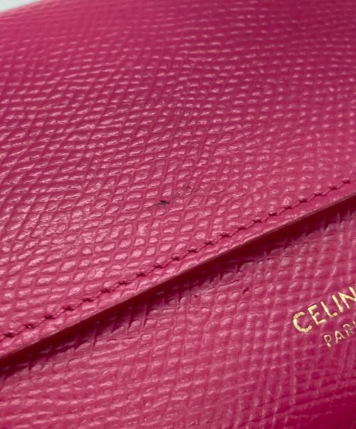 CELINE（セリーヌ）CELINE (セリーヌ) スモールトリフォールドウォレット U・AT・0129 U・TN・0149 ショッキングピンクの古着・服飾アイテム