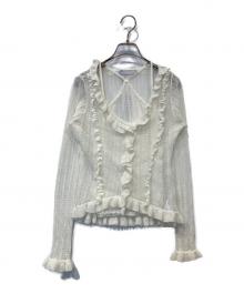 moussy（マウジー）の古着「POINTELLE RUFFLE カーディガン＆キャミソール　010JS370-2691」｜ホワイト