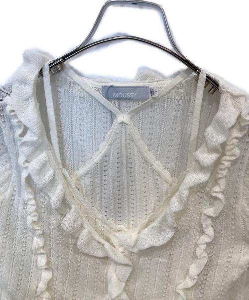 moussy（マウジー）moussy (マウジー) POINTELLE RUFFLE カーディガン＆キャミソール　010JS370-2691 ホワイト サイズ:FREE 未使用品の古着・服飾アイテム