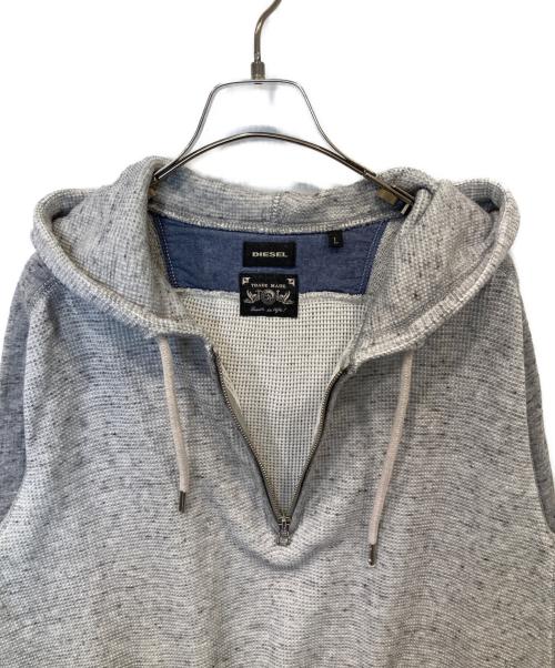 DIESEL（ディーゼル）DIESEL (ディーゼル) サーマルプルオーバーパーカー グレー サイズ:Lの古着・服飾アイテム