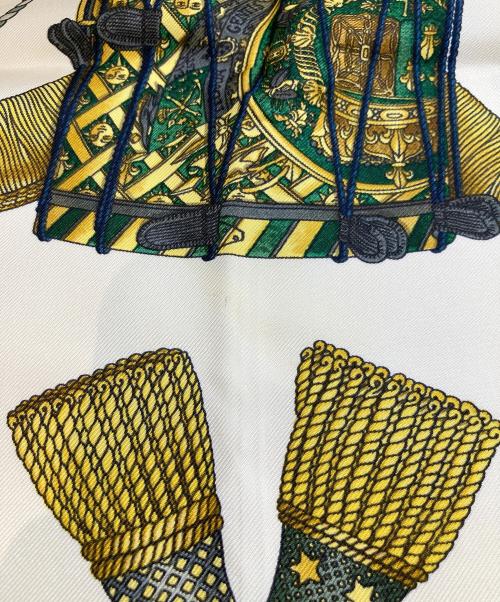 HERMES（エルメス）HERMES (エルメス) カレ90 LES TAMBOURS(タンブールの太鼓) グリーンの古着・服飾アイテム