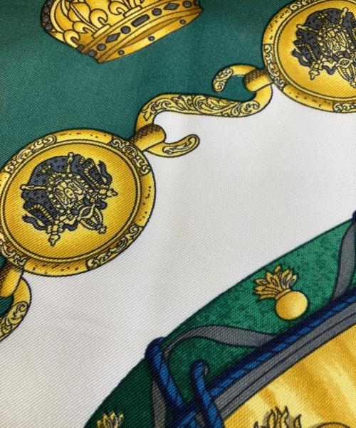 HERMES（エルメス）HERMES (エルメス) カレ90 LES TAMBOURS(タンブールの太鼓) グリーンの古着・服飾アイテム