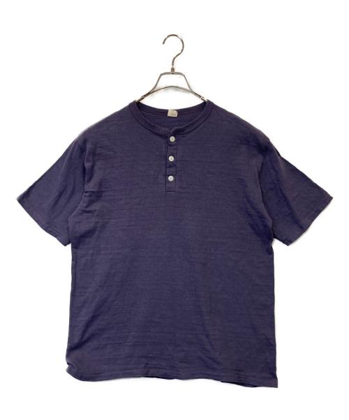 WAREHOUSE（ウエアハウス）WAREHOUSE (ウエアハウス) ヘンリーネックTシャツ パープル サイズ:XLの古着・服飾アイテム