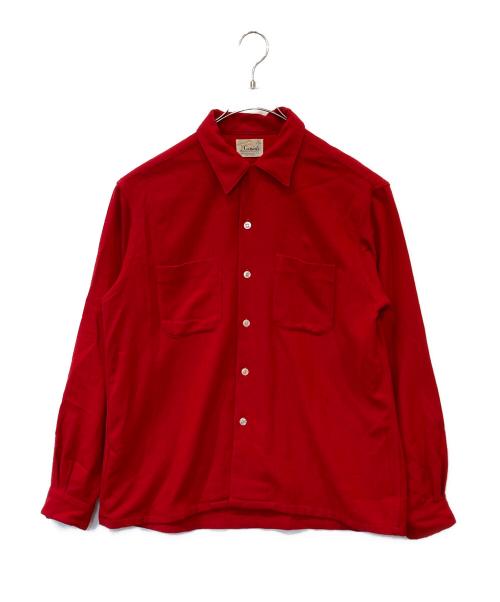 casuals（カジュアルズ）casuals (カジュアルズ) 開襟シャツ レッド サイズ:Lの古着・服飾アイテム