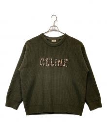 CELINE（セリーヌ）の古着「OVERSIZED CELINE SWEATER IN RIBBED WOOL オーバーサイズド セリーヌ セーター イン リブド ウール 2AB97650S」｜オリーブ