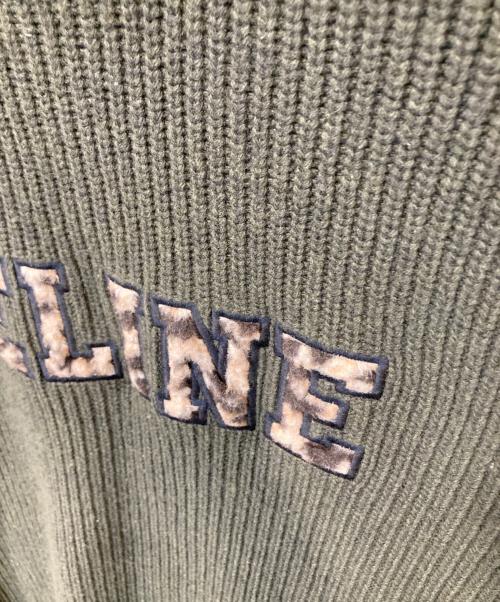 CELINE（セリーヌ）CELINE (セリーヌ) OVERSIZED CELINE SWEATER IN RIBBED WOOL オーバーサイズド セリーヌ セーター イン リブド ウール 2AB97650S オリーブ サイズ:Mの古着・服飾アイテム