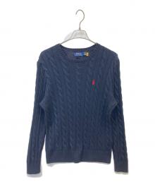 POLO RALPH LAUREN（ポロ・ラルフローレン）の古着「ケーブルニット」｜ネイビー