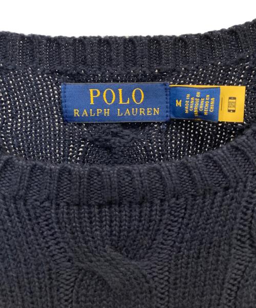 POLO RALPH LAUREN（ポロ・ラルフローレン）POLO RALPH LAUREN (ポロ・ラルフローレン) ケーブルニット ネイビー サイズ:Mの古着・服飾アイテム