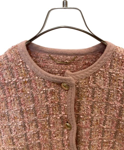 CELFORD（セルフォード）CELFORD (セルフォード) ツイードニットジャケット CWNJ254069 ピンク サイズ:ONE SIZEの古着・服飾アイテム
