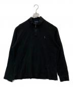 POLO RALPH LAURENポロ・ラルフローレン）の古着「ハーフジップカットソー」｜ブラック