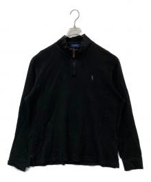 POLO RALPH LAUREN（ポロ・ラルフローレン）の古着「ハーフジップカットソー」｜ブラック