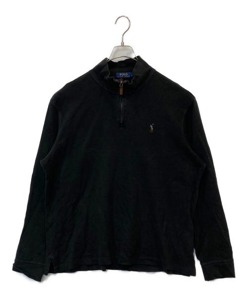 POLO RALPH LAUREN（ポロ・ラルフローレン）POLO RALPH LAUREN (ポロ・ラルフローレン) ハーフジップカットソー ブラック サイズ:Lの古着・服飾アイテム
