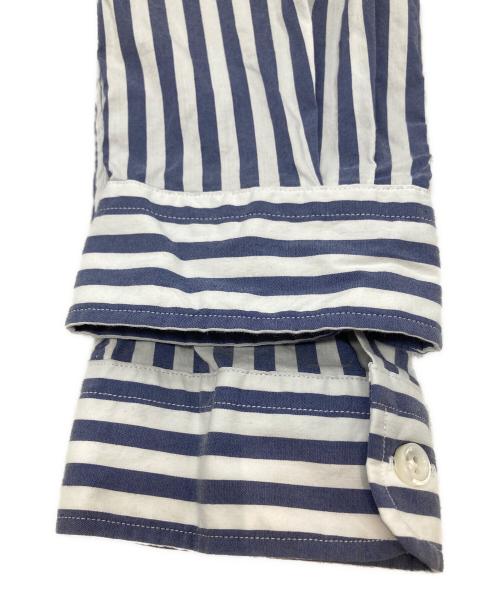 MUSE de Deuxieme Classe（ミューズ ドゥーズィエム クラス）MUSE de Deuxieme Classe (ミューズ ドゥーズィエム クラス) STRIPE ストライプ　ボタンダウン シャツ　26050500405010 ネイビー×ホワイト サイズ:FREEの古着・服飾アイテム