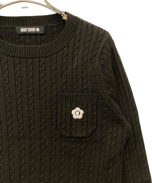 MARY QUANT（マリークヮント）MARY QUANT (マリークヮント) デイジーワンポイントケーブルニット　224-703705 ブラック サイズ:Mの古着・服飾アイテム