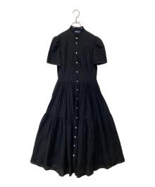 POLO BY RALPH LAUREN（ポロ バイ ラルフローレン）の古着「フリルトリム コットン ボイル ドレス」｜ブラック