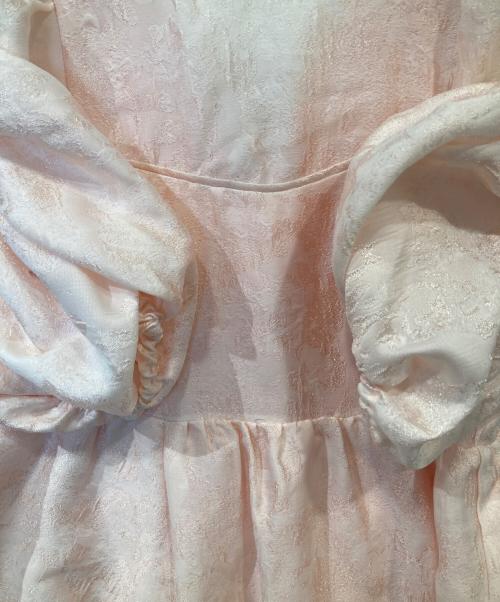 ANDRESD（アンドレスド）ANDRESD (アンドレスド) bubble sleeve jacquard dress　バブルスリーブ ジャカードドレス ピンク サイズ:Sの古着・服飾アイテム