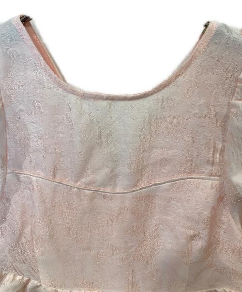 ANDRESD（アンドレスド）ANDRESD (アンドレスド) bubble sleeve jacquard dress　バブルスリーブ ジャカードドレス ピンク サイズ:Sの古着・服飾アイテム