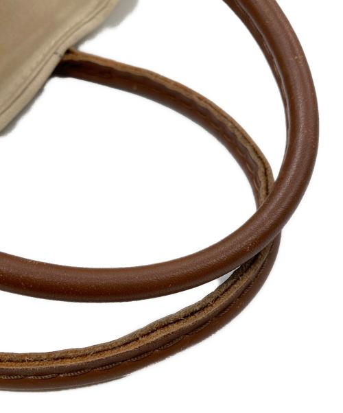 L.L.Bean（エルエルビーン）L.L.Bean (エルエルビーン) レザーハンドルキャンバストートバッグ レッド×ベージュの古着・服飾アイテム