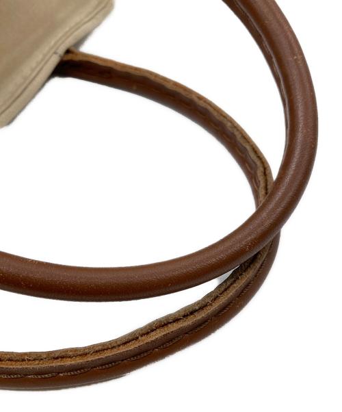 L.L.Bean（エルエルビーン）L.L.Bean (エルエルビーン) レザーハンドルキャンバストートバッグ レッド×ベージュの古着・服飾アイテム