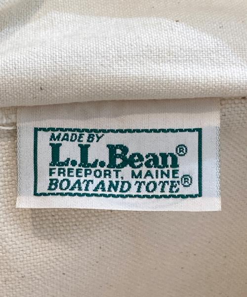 L.L.Bean（エルエルビーン）L.L.Bean (エルエルビーン) レザーハンドルキャンバストートバッグ レッド×ベージュの古着・服飾アイテム