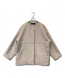 JOURNAL STANDARD（ジャーナルスタンダード）の古着「スーパー140ビーバーノーカラーショートコート」｜ベージュ