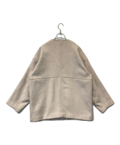 JOURNAL STANDARD（ジャーナルスタンダード）JOURNAL STANDARD (ジャーナルスタンダード) スーパー140ビーバーノーカラーショートコート ベージュ サイズ:38の古着・服飾アイテム