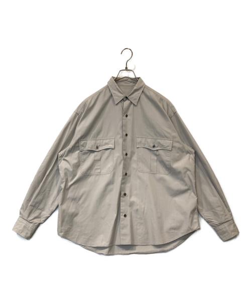 Porter Classic（ポータークラシック）Porter Classic (ポータークラシック) ROLL UP SHIRT ロールアップ シャツ ライトグレー サイズ:Mの古着・服飾アイテム