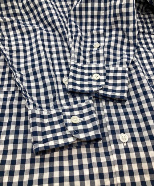 Porter Classic（ポータークラシック）Porter Classic (ポータークラシック) ROLL UP GINGHAM CHECK SHIRT ロールアップ ギンガムチェック シャツ ネイビー×ホワイト サイズ:Mの古着・服飾アイテム