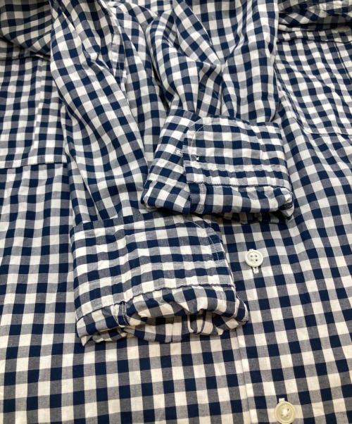 Porter Classic（ポータークラシック）Porter Classic (ポータークラシック) ROLL UP GINGHAM CHECK SHIRT ロールアップ ギンガムチェック シャツ ネイビー×ホワイト サイズ:Mの古着・服飾アイテム